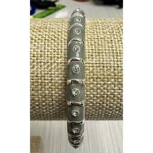 Sequin Nordstrom Colorful Thin Silver Tone Enamel Hinge Bangle $25 NWOT #214